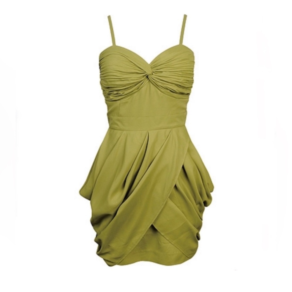 Forever 21 women’s green wrap twist front cocktail mini dress - size large